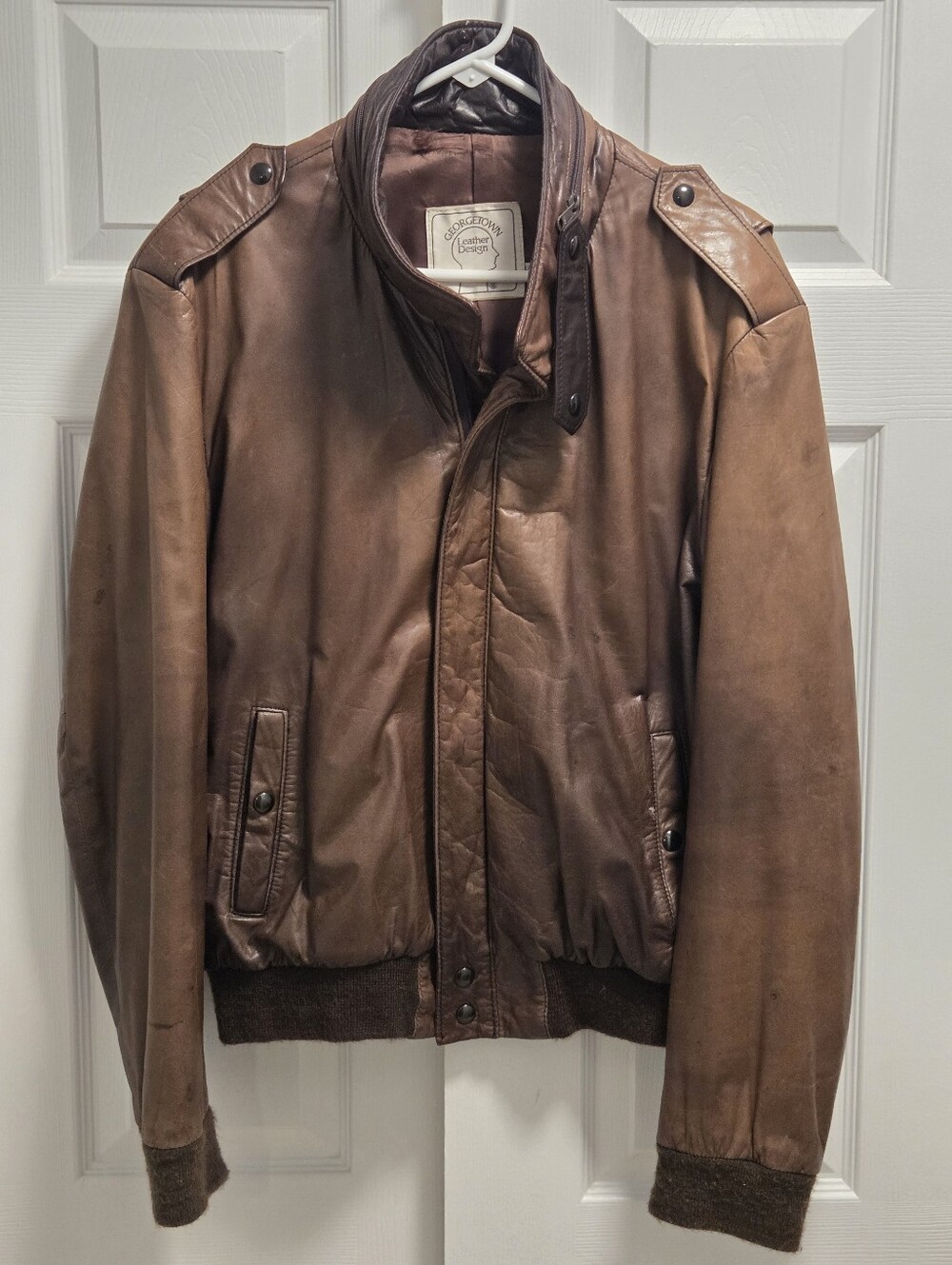 Vintage Georgetown Leather Designs Bomber Jacker Size 46 (Large)
